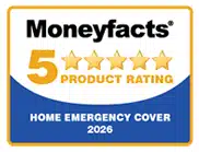 5 star rated for Home Emergency cover by Moneyfacts 2026