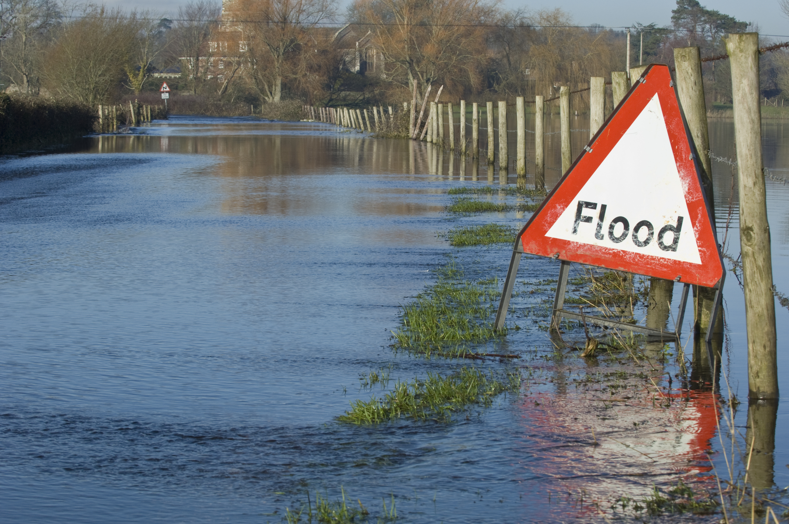 Flooded rural road